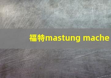 福特mastung mache